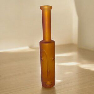 Collectible KEFLA Amber African Orange and Chocolate Liqueur Empty Face Bottle